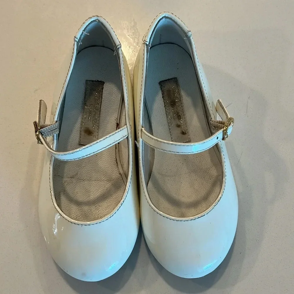 Dolce Gabbana White Mary Jane Kids Shoes